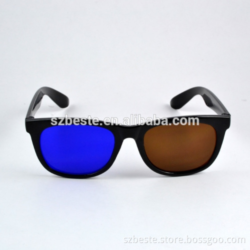 good quality low price plastic amber blue anaglyph 3d glasses